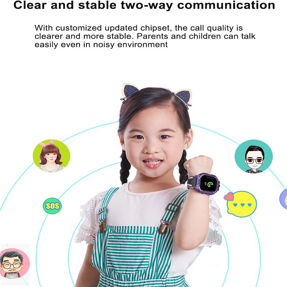 KGG Q19 Kids Smart Watch for Sim Card Smartwatch for Children Sos Call Phone Camera Voice Chat Photo Boy Girl Gift Color Screen Vue