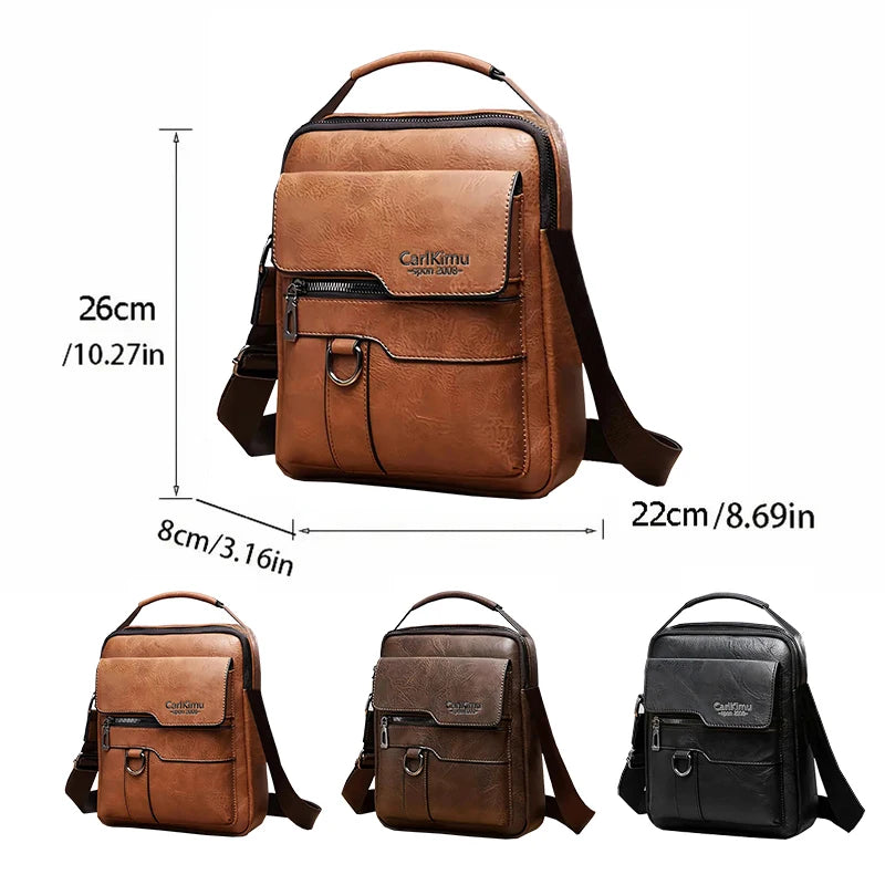 Sleek Multi-color Faux Leather Crossbody Bag Adjustable-strap