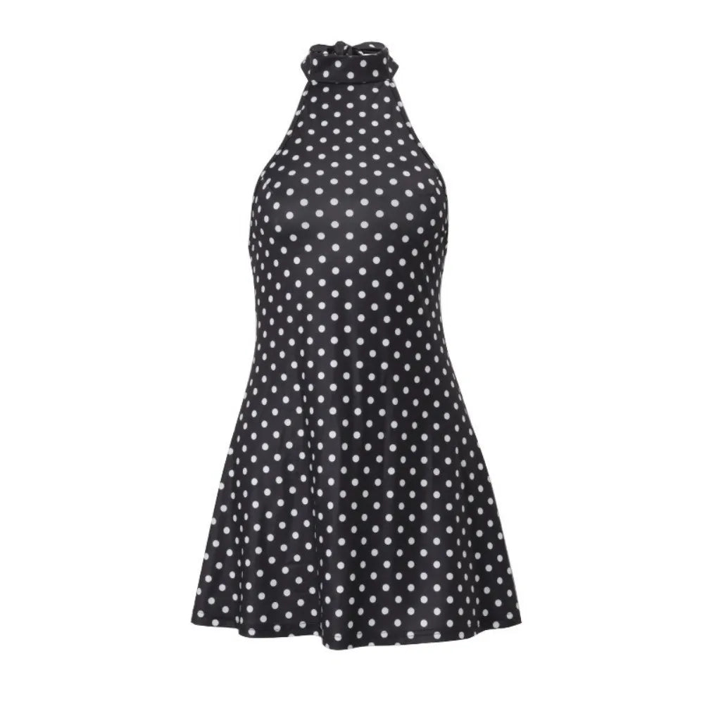 Trendy Backless Women's Sleeveless Dress Cinched Waist Summer Halter