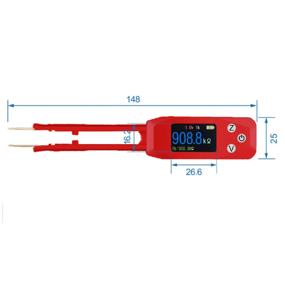 Smart Digital Tweezer LCR Bridge Tester 1mΩ-20MΩ 1pF-10mF 0.5uH-2H 1.14" Screen Type-C Rechargeable Multimeter for Component Vue