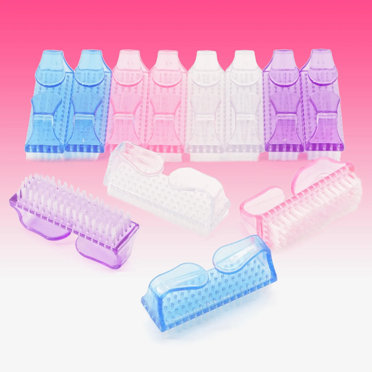 Clear Nail Brushes Durable Bristles Manicure Pedicure Cleaners Soft Remove Dust Finger Care Comprehensive Set Tools Vue