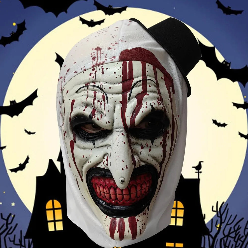 Scary Cosplay Mask Halloween Clown Bloody Latex Soft Props Party