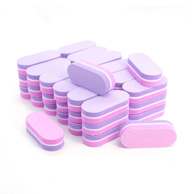 10/20/40Pcs Mini Nails Sponge File Buffer Block Double Color Buffing Sanding File Pedicure Manicure Tool Gel Suplies Accessories Vue