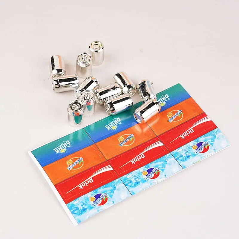 Simulation Dollhouse Refrigerator Mini Beverage Accessories Plastic Toy Set for Kids Pretend Game Vue