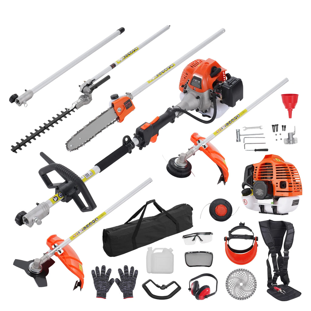 43CC 6-in-1 Gas Hedge Trimmer, Weed Eater & Pole Chainsaw Gas Multi-Tool Trimmer Vue
