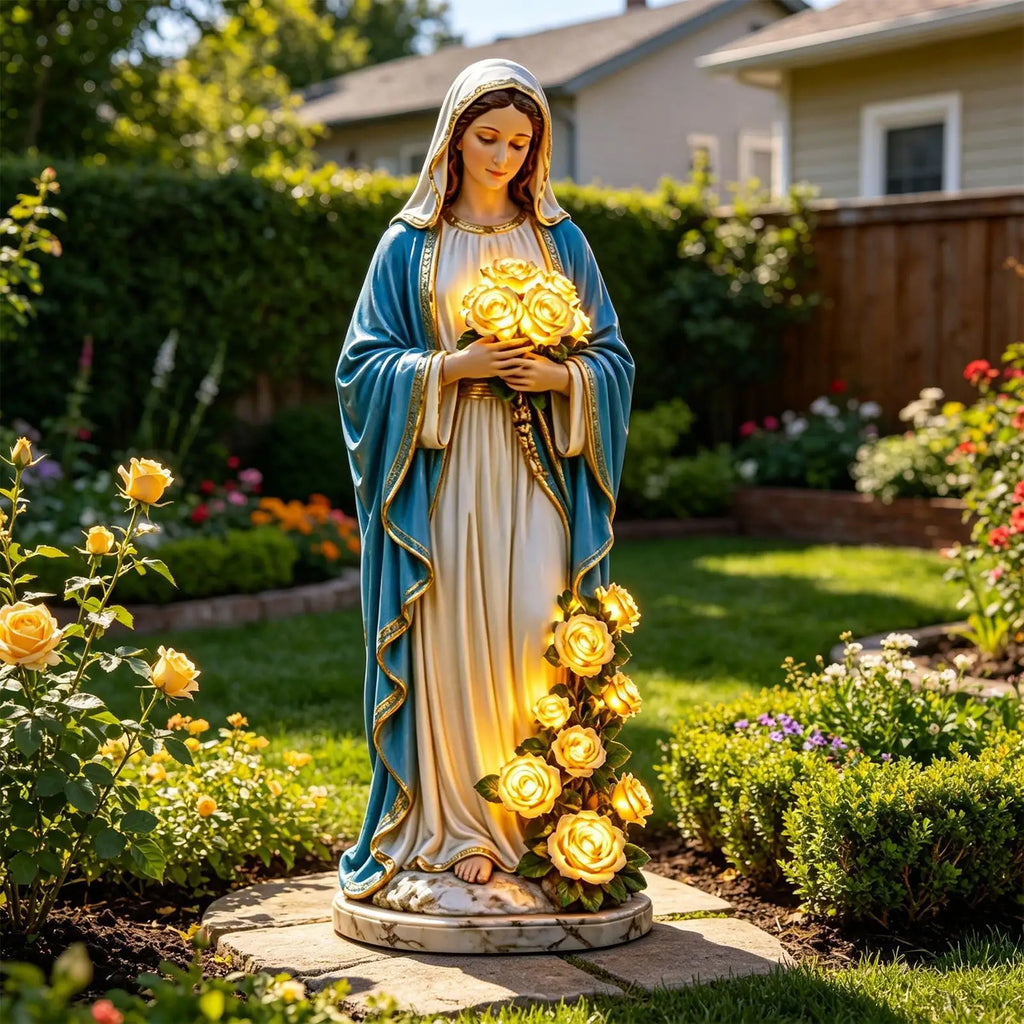 20CM LED Resin Garden Lantern Statue, Waterproof Outdoor Decor Light, Decorative Lamp for Lawn Patio Porch Weatherproof Yard Art Vue
