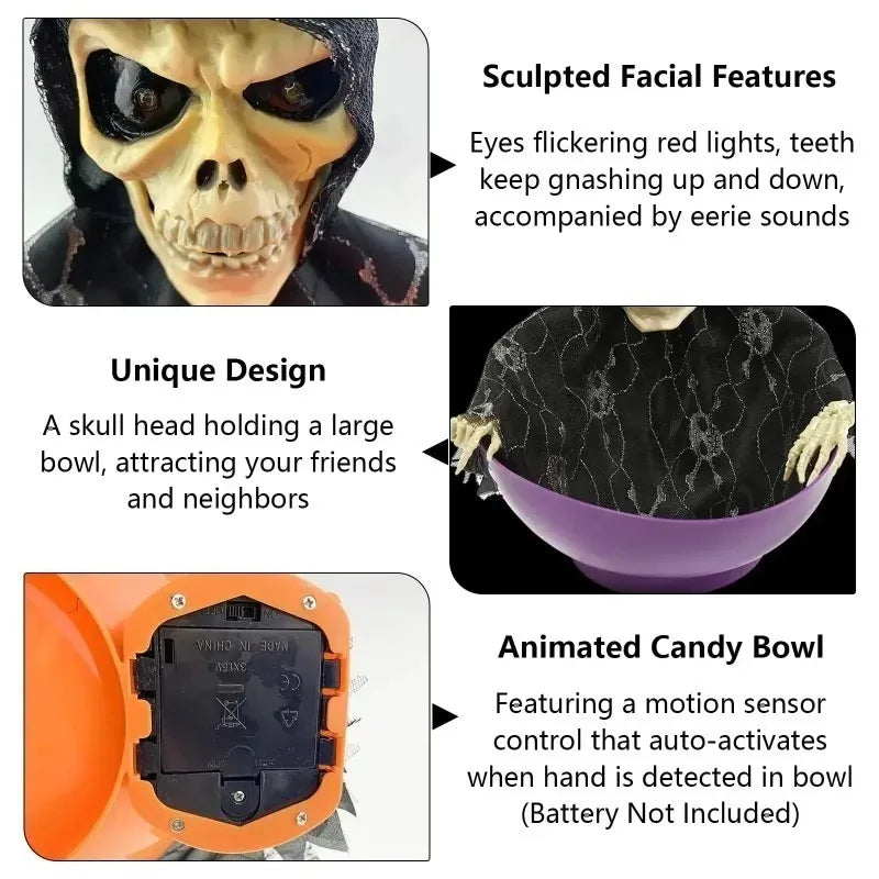 Humorous Halloween Candy Bowl Trick Candy Dish Scary Party Supplies Haunted House Decoration Spooky Table Accessories Vue