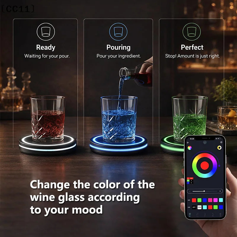 Smart Coaster Cocktail Maker Machine LED Lights Waterproof Design Vue