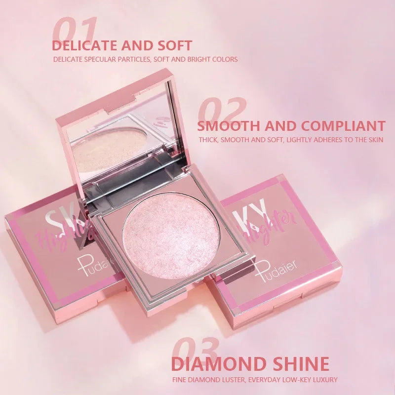 Makeup Highlighting Powder Pearlescent Glitter Highlighter Bronzers Palette Waterproof Long-lasting Face Iluminador Maquiagem Vue