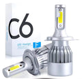 2PCS H1/H7/H4/H8/H9/H11 Car LED Light, 6000K 3800LM Super Bright High and Low Beam Bulb C6 LED Light Headlight Bulb, Car/trucks Vue 6000K H4/9003/HB2 Hi/Lo