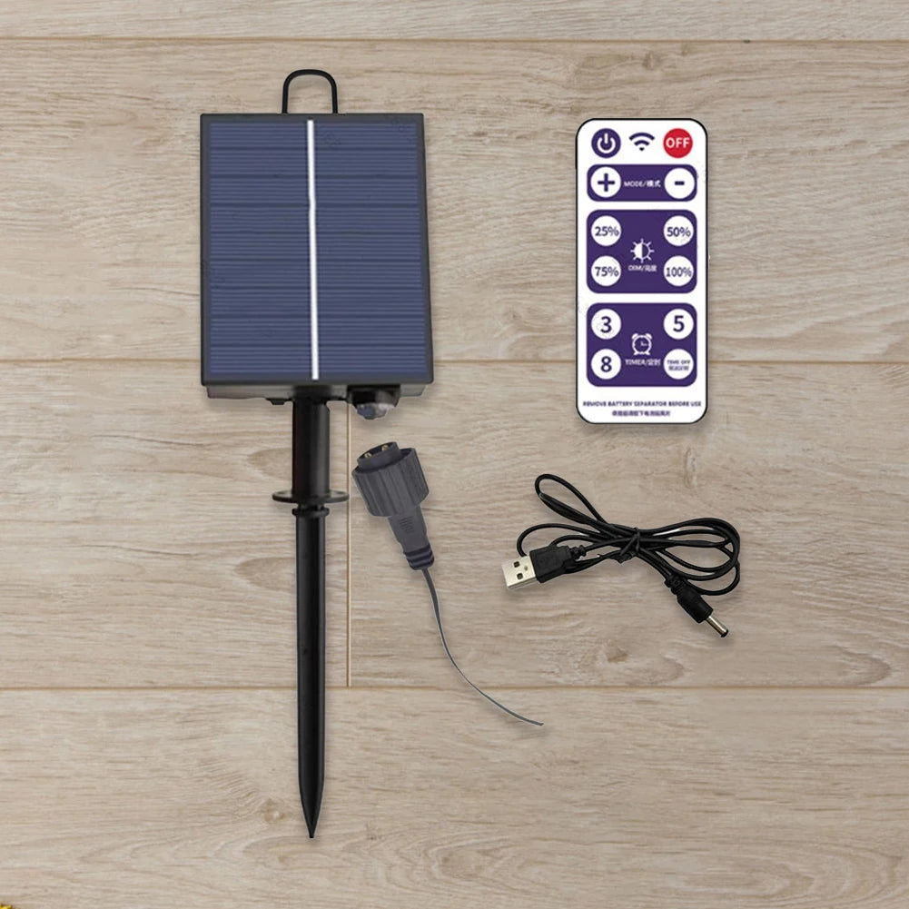 Solar Panel Control Box 3.7V 1200mAh + Remote for LED String Lights Solar Light Controller Vue China Mainland