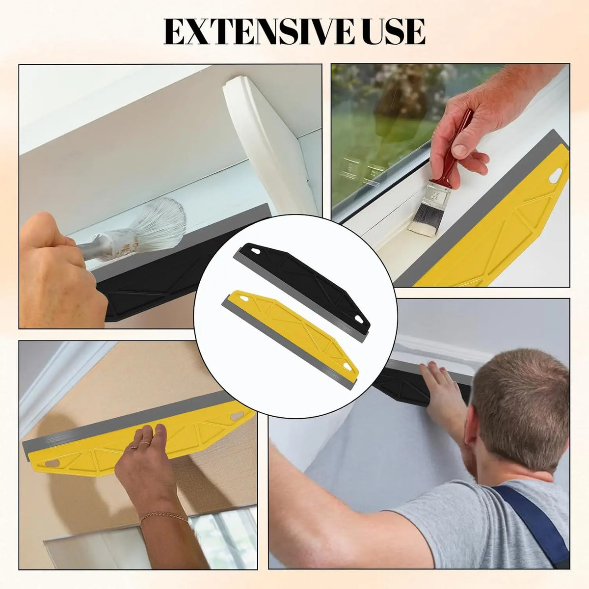 1-10PC Stainless Steel Flexible Scraper Knife Plastic Handle Drywall Putty Trowel for Wallpaper Cleaning Caulk Remover Mud Vue