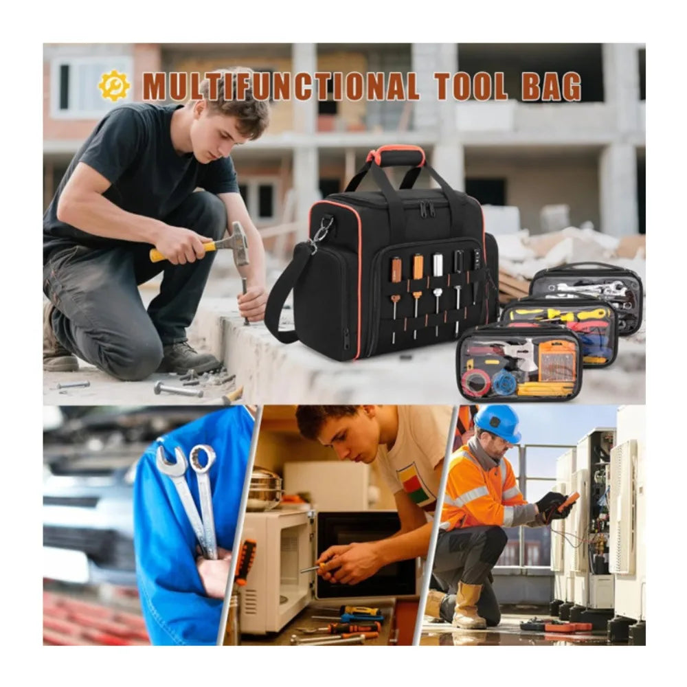 Spot New Wear-Resistant Oblique Span Oxford Cloth Multi-Layer Electrical Toolkit Hardware Storage Bag Shoulder Portable Toolkit Vue