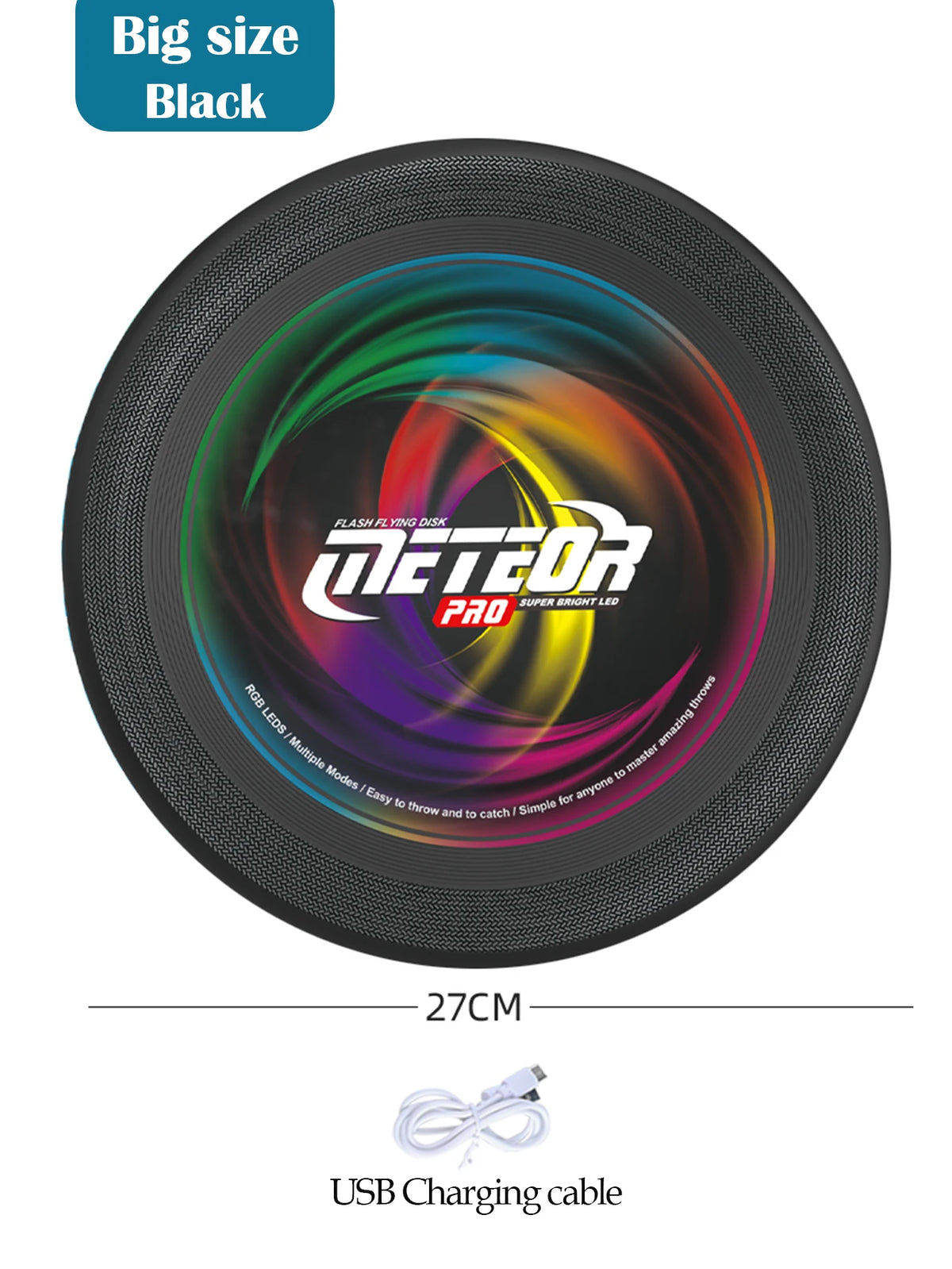 LED Flying Disc, Noctilucence Colorful Outdoor Leisure Toys Various Lighting Changes Lightweight and Fun Sport Game Gifts Vue LZ101