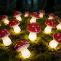 5M10LED/8M20LED Solar Powered Mushroom Stake String Lights Waterproof LED Garden Pathway Lights for Outdoor Patio Yard Decor Vue Warm White 1PC 8M20LED