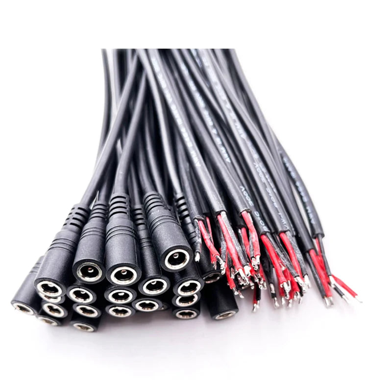 10pcs 5.5x2.1 Plug DC male or Female Cable Wire Connector For 3528 5050 LED Strip Light Vue