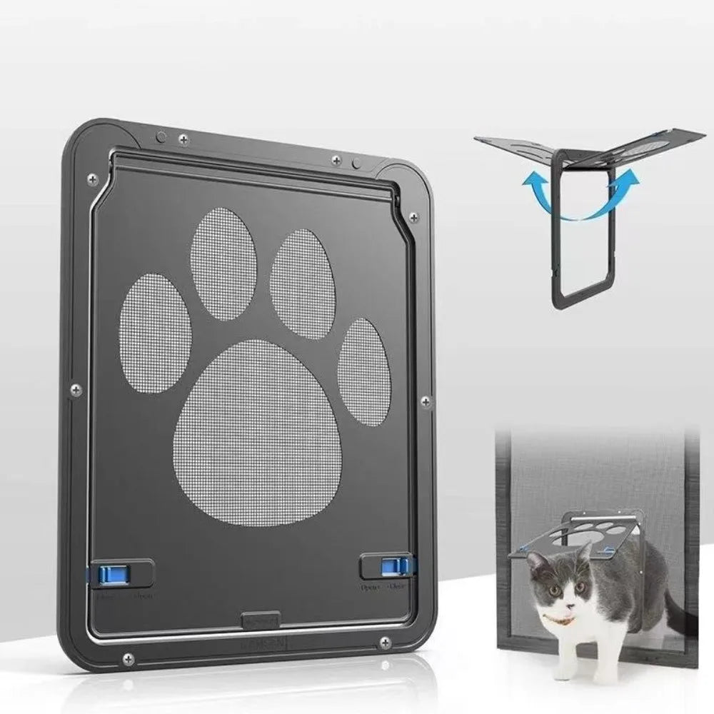 Plastic Pet Lockable Screen Door Magnetic Flap Automatic Lock Magnetic Screen Door Weatherproof Ventilation Vue