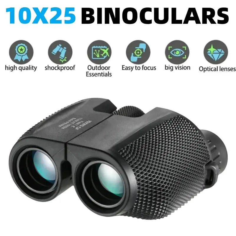 10x25 HD Mini Binoculars BAK4 FMC – Bird Watching & Travel Compact Binoculars Vue