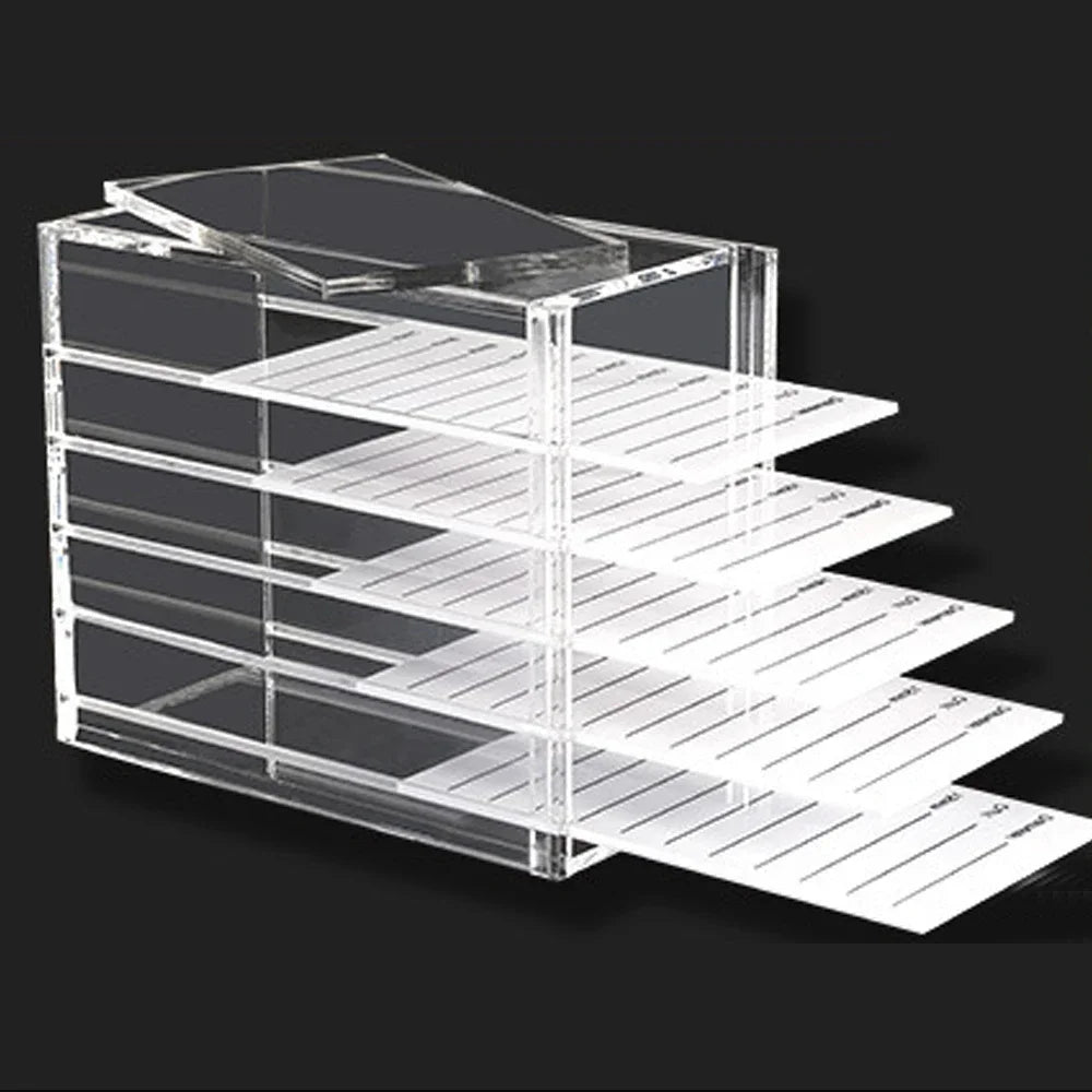 5 Layers Eyelash Extensions Storage Box Acrylic Pallet Mink Lash Organizer Holder Display Stand Grafting Makeup Tools Supplies Vue