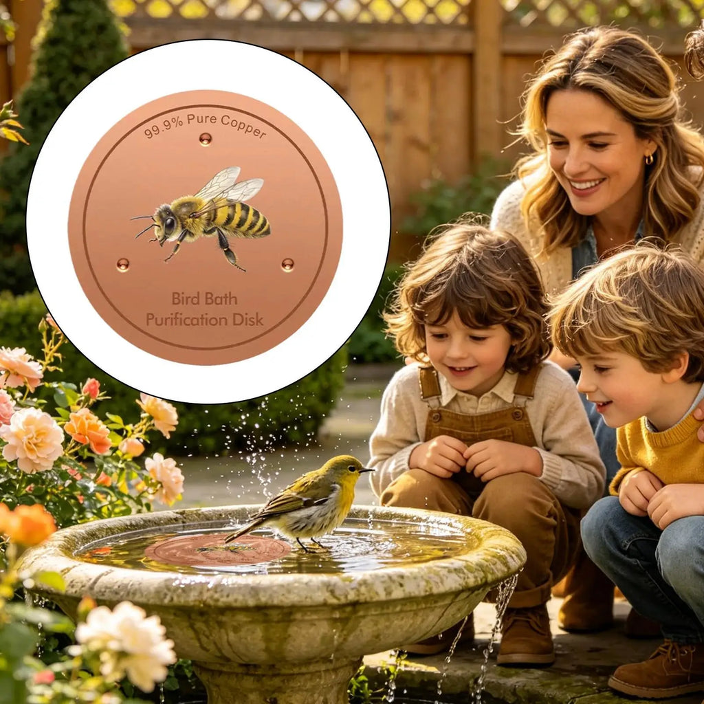 10cm Bee P attern Bird Bath Disc Fountain Purification Cleaner For Outdoor Garden Decorative Water Bowl Protector For Patio Deck Vue