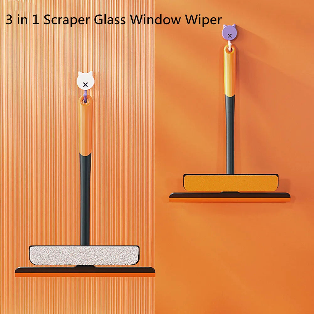 Shower Squeegee Glass Clean Scraper Washing Wiper Hanger Floor Window Cleaning Household Water Wall Hanging Mirror with Handle Vue