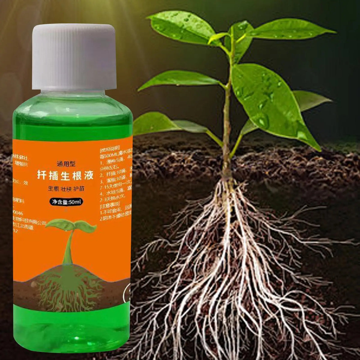 50ml Plant Root Booster, Fast Rooting Nutrient Solution for Transplanting, Garden Plant Growth Promoter for Indoor Outdoor Use Vue