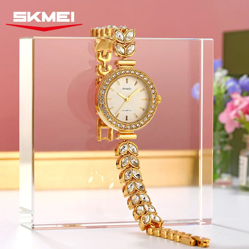 SKMEI 2547 Women's Diamond Quartz Watch – Waterproof Steel Women's Quartz Watch Vue