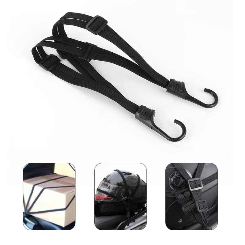 1/2pcs 60cm Motorcycle Luggage Strap Moto Helmet Gears Fixed Elastic Buckle Rope High-Strength Retractable Protective Net Vue