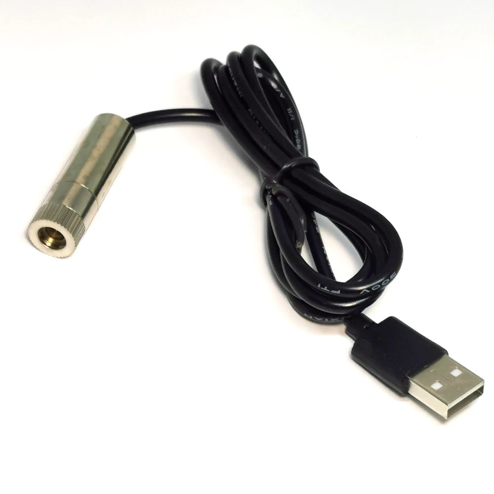 USB Adapter 650nm 100mw Red Laser Diode Module Focusable Dot Line Cross Beam 12*35mm Vue