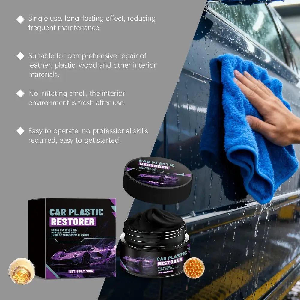 1/3/5pcs 50g Car Plastic Scratch Removal Agent Car Plastic Restorer Easily Restores Original Color Shine Of Automotive Plastics Vue