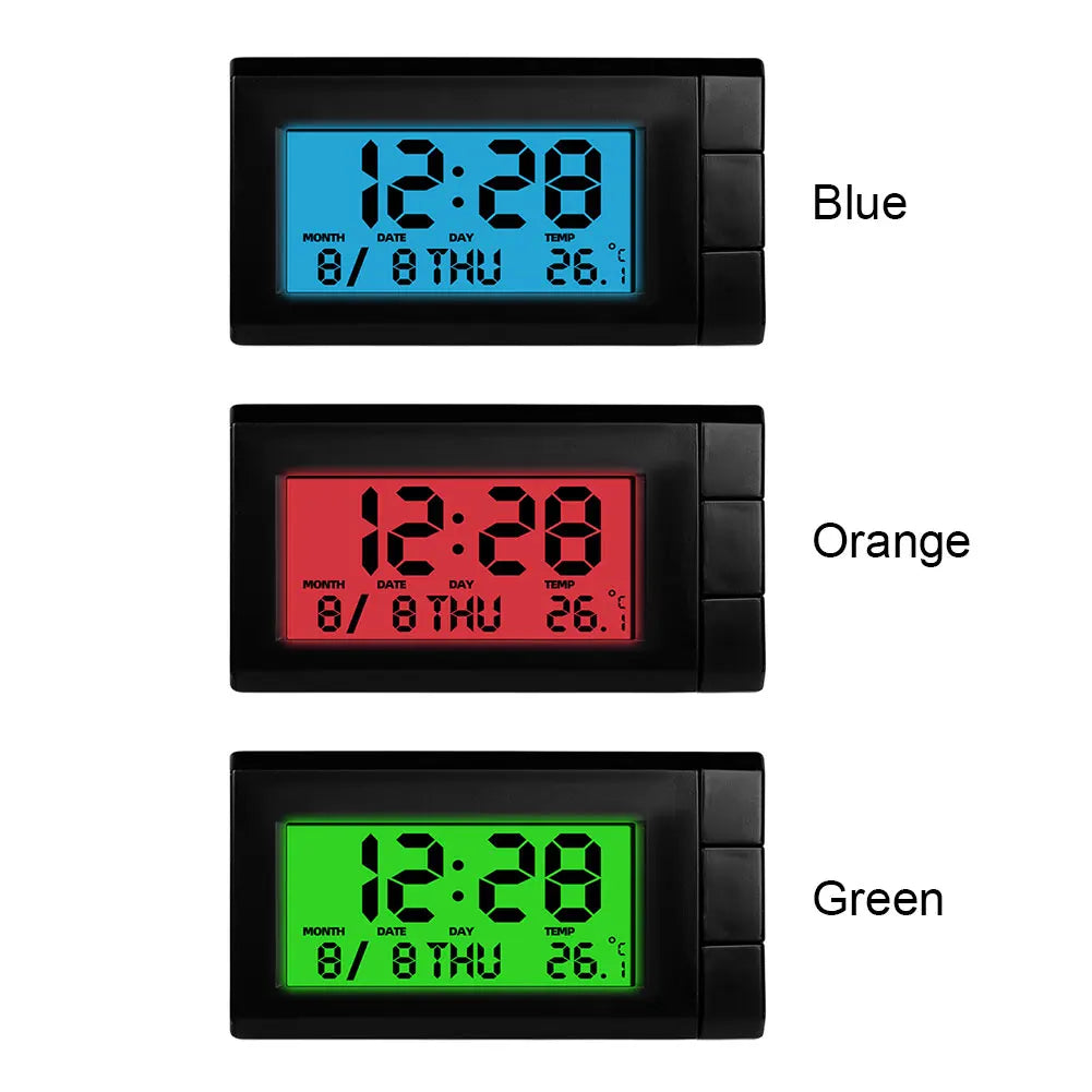 Car Electronic Clock LCD Display Digital Thermometer Luminous Car Electronic Watch 2 in 1 for Car Accessories for Vehicle Parts Vue