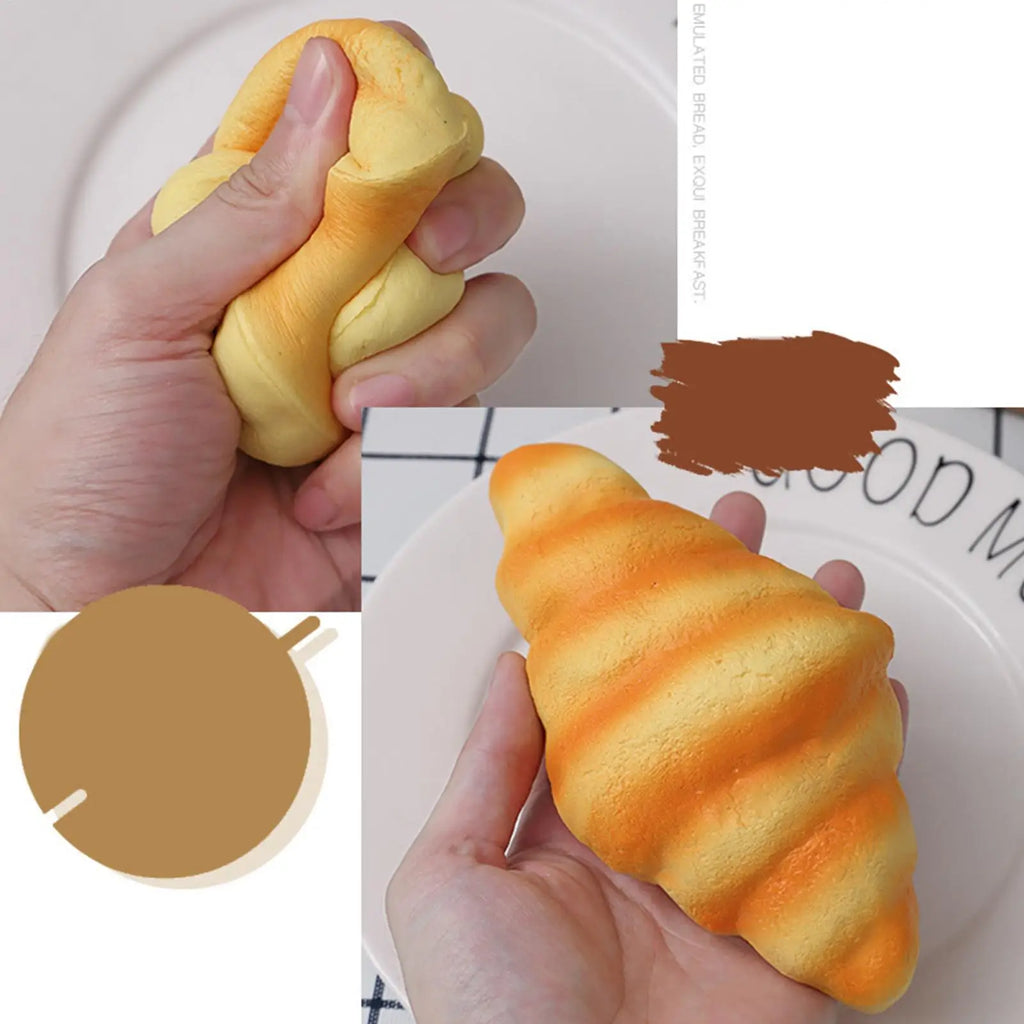 Realistic Bread Simulation Fidget Toy Elastic Soft Squeeze Stress Toy Wear Resistant Portable Emotional Relief Toy Hand Relax Vue