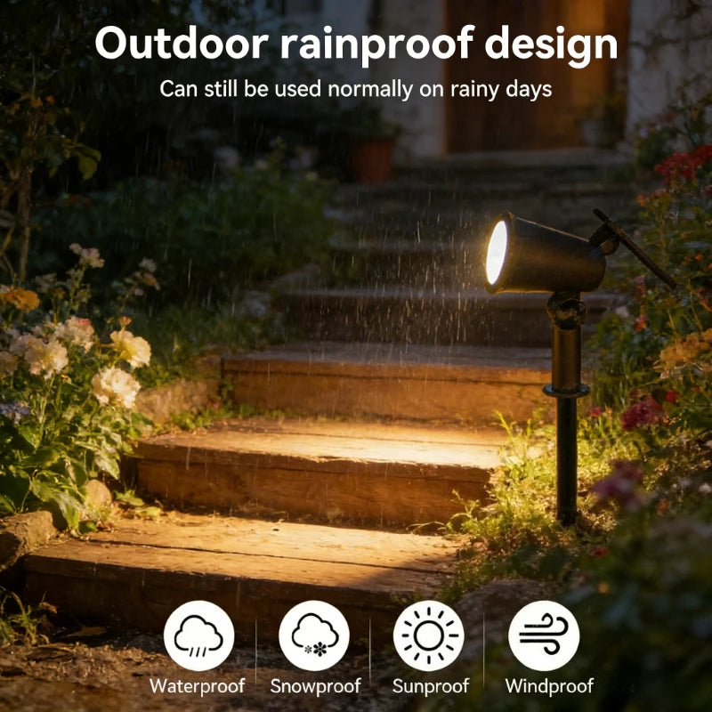 Solar LED Spotlight 9LEDs Outdoor IP65 Waterproof Adjustable Brightness Landscape Light for Garden Yard Path Lawn Decor Vue