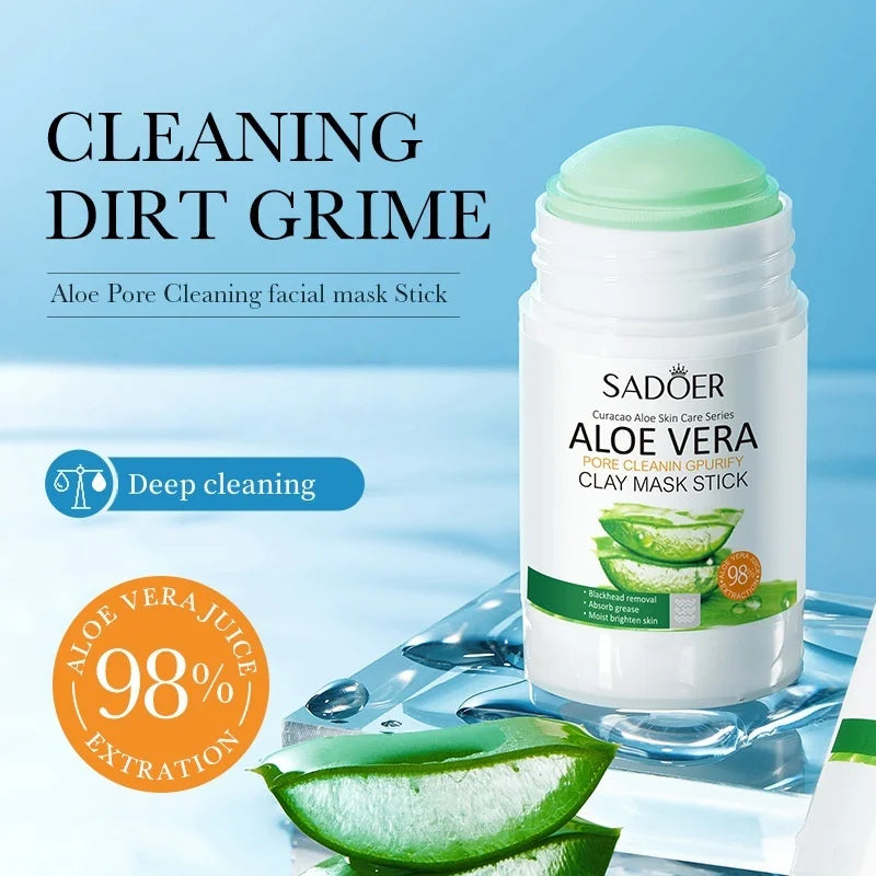 Aloe Vera Mud Mask Stick, Aloe Vera Extract, Cleanses the Skin, Replenishes Skin Moisture, Refreshing and Non-Irritating Vue