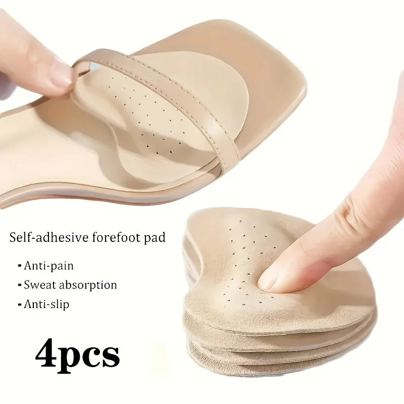 Women High Heels Insoles 4pcs Quick-drying Non-slip Self-adhesive Pads Breathable Sweat Absorbing Vue 4pcs