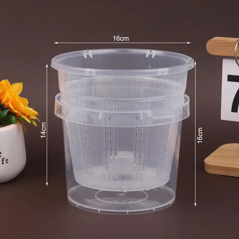 Self Watering Flowerpot Double-Layer Pots For Plants Nursery Pots With Holes Garden Automatic Absorbing Water Root Control Pots Vue Air Column 16cm