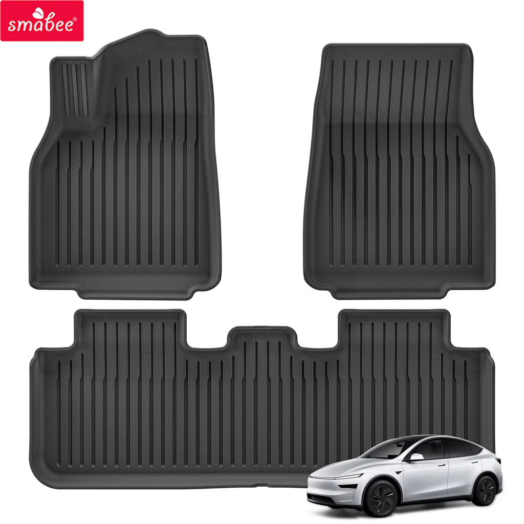 Smabee for Tesla Model Y Standard RWD 2025 2026 TPE Car All-Weather Floor Mats Cargo Liner Trunk Mats Backrest Pad Accessories Vue