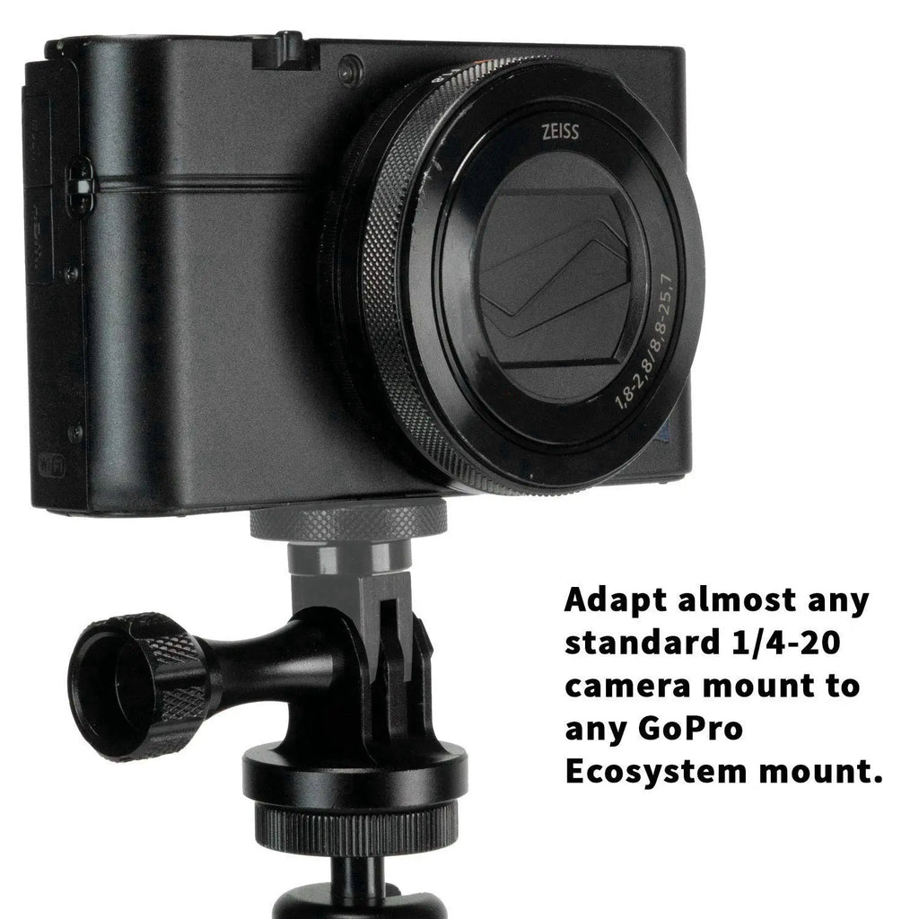 Hot-Camera Mount Adapter For Gopro Ecosystem - ¼-20 Conversion Adapter For Gopro Mounting System - Full 100% CNC Aluminum Metal Vue