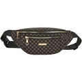 Daily Slim Retro Pattern Rider Waist Fanny Multi Compartment Vue BJ798 --brown