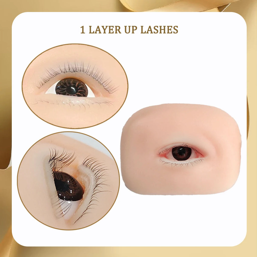False Eyelash Grafting Training Mannequin Head，Mannequin Eyes for Eyelash Practice, Flat Doll Head, Korean Makeup Products Tool Vue