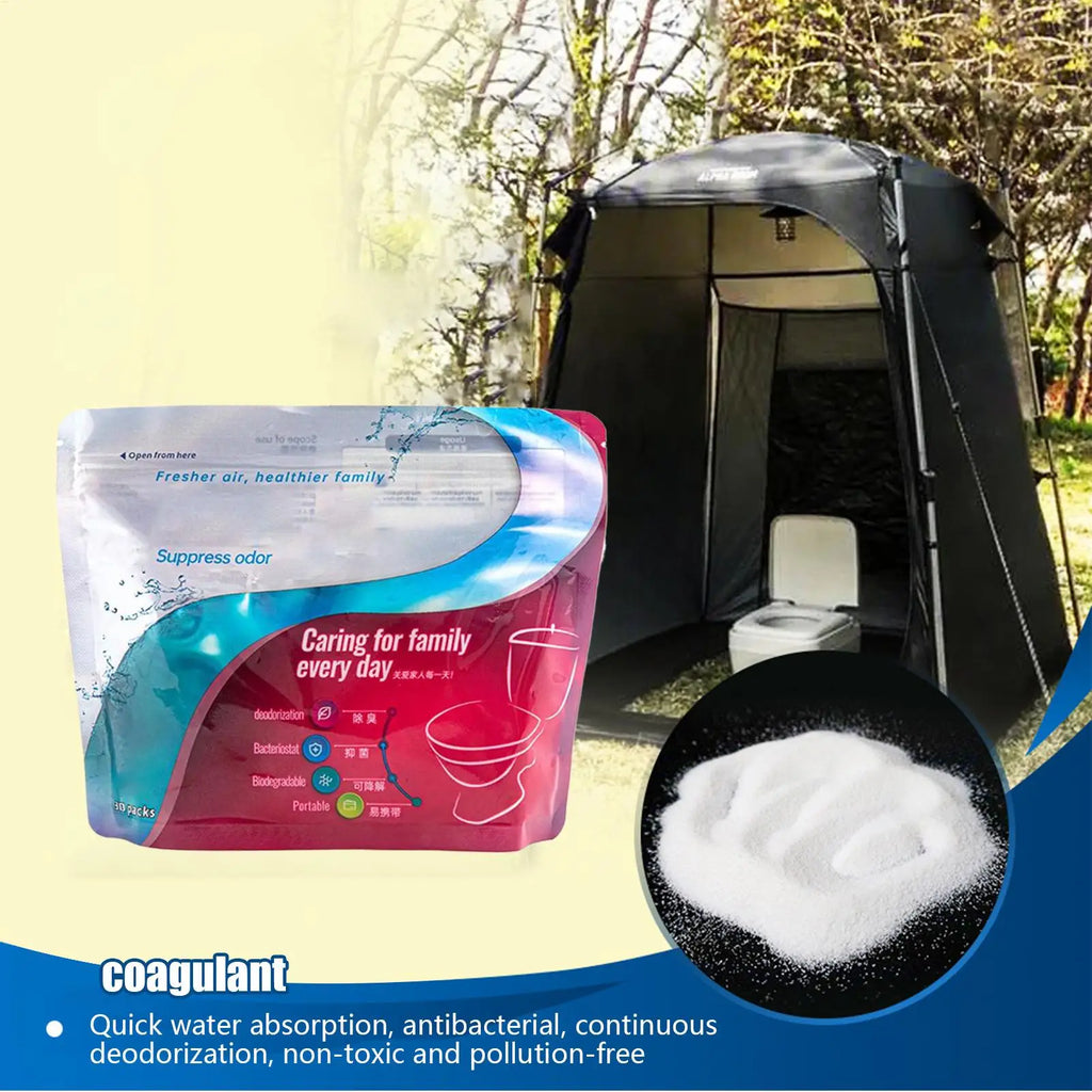30Pcs Portable Pee Powder Liquid Emergency Urine Bag Solidifier Portable Toilets Odor Neutralizer for Strong Water Absorption Vue