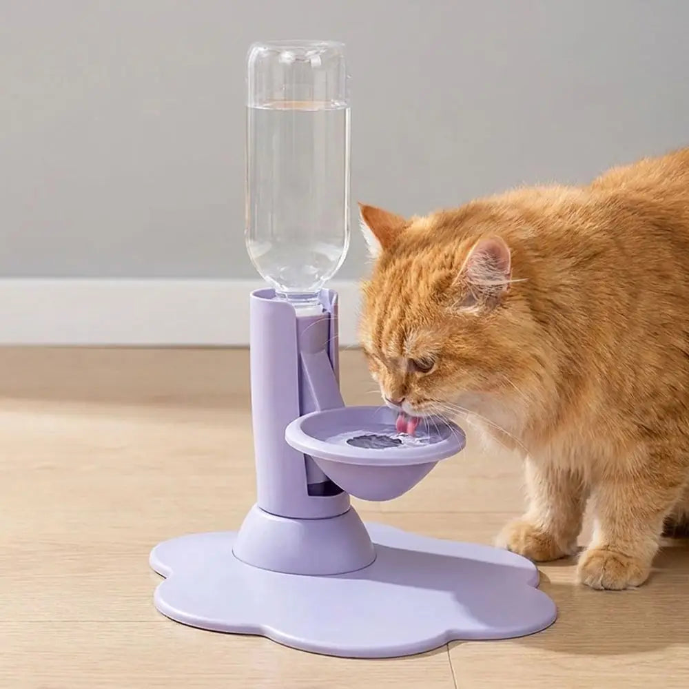 Adjustable Height Automatic Cat Water Dispenser Leak Proof Non-Slip Pet Water Bowl Suction Cup Anti Tipping Stable Wide Base Vue