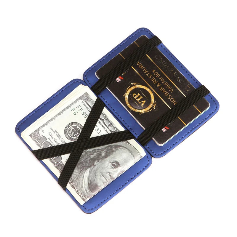 Thin Mini Wallet Men Business PU Leather Magic Wallets Credit Card Holder Vue