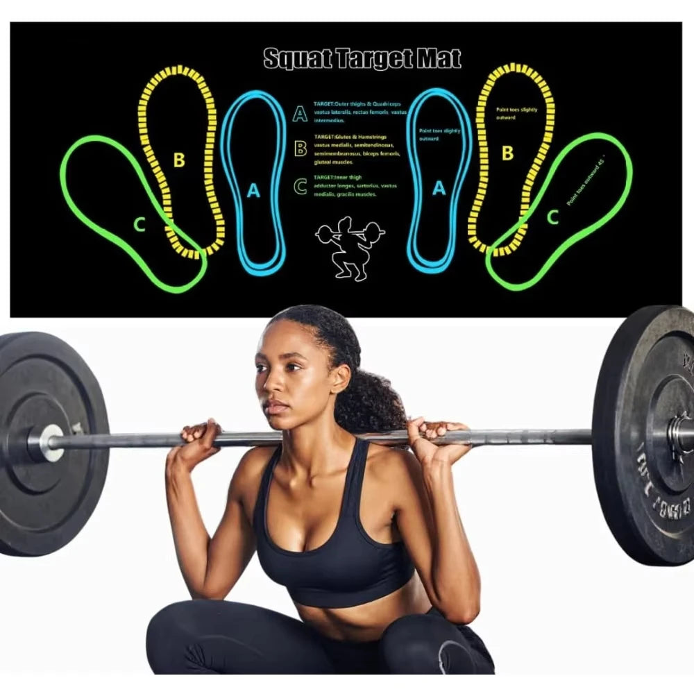 35x80cm Two-color Squat Mat Non-slip and Durable with Instructions Suitable for Home Gym Living Room and Bedroom Use Vue