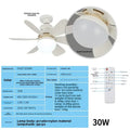 30W/40W LED Ceiling Fan Light (E27 Socket) with Wide-range Remote Dimming, Suitable for Living Rooms, Home Offices, and General Vue 42CM-30W-Big RC 6