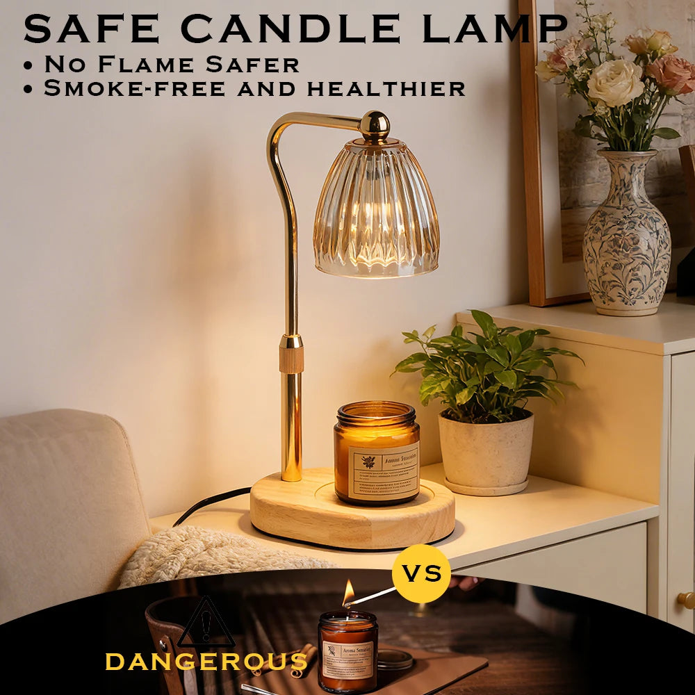 Stripe Candle Warmer Lamp Aromatherapy Candle Heating Lamp Cafe Ambient Light for Bedroom HomeDecoration Christmas Birthday Gift Vue