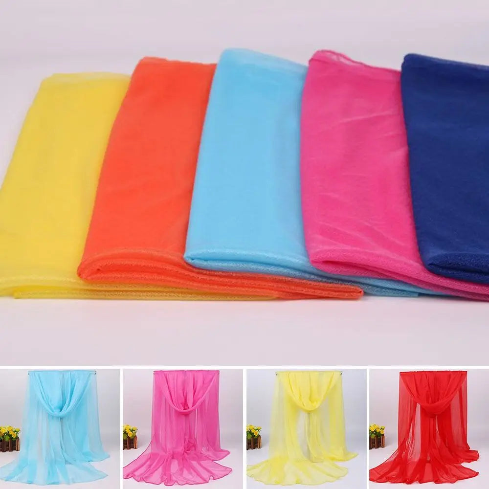 Summer Lightweight Silk Scarf Soft Anti-UV Shawls Breathable Pashmina