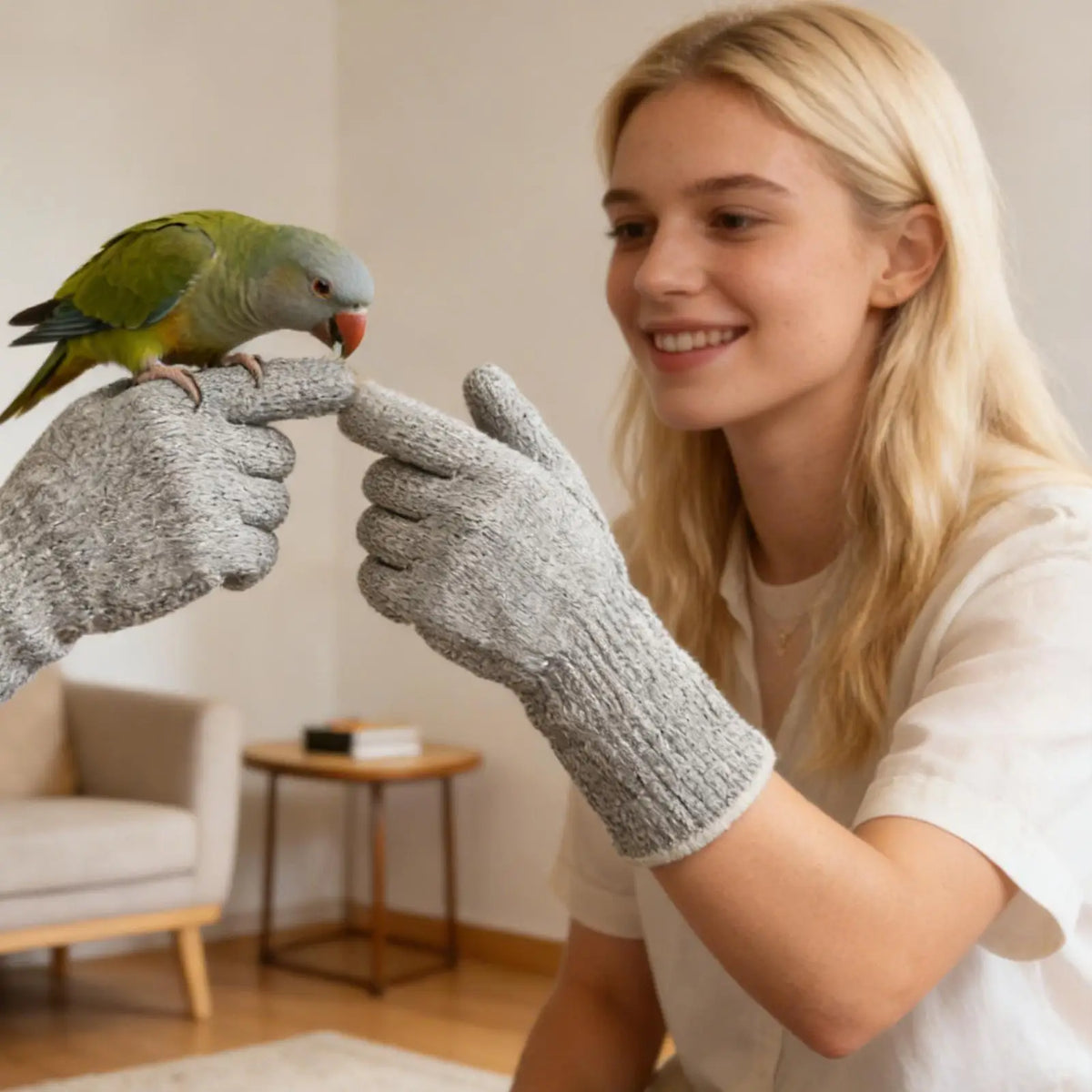 Anti Bite Anti Scratch Pet Grooming Gloves Breathable Protective Guard Gloves for Cat Dog Parrot Bird Training Gardening Vue