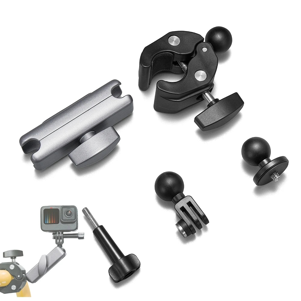 Metal Motorcycle Handlebar Mount Bicycle Frames Alloy 360° For GoPro Hero 13 12 11 10 Insta360 Dji Osmo Action Camera Vue