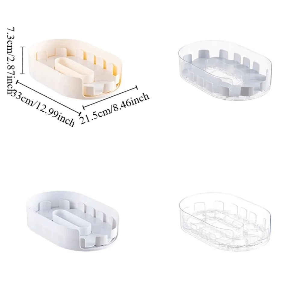 Space Saving Refrigerator Rotating Drink Storage Rack Anti-slip Swivel Tray Rotating Spice Rack Plastic Removable Vue
